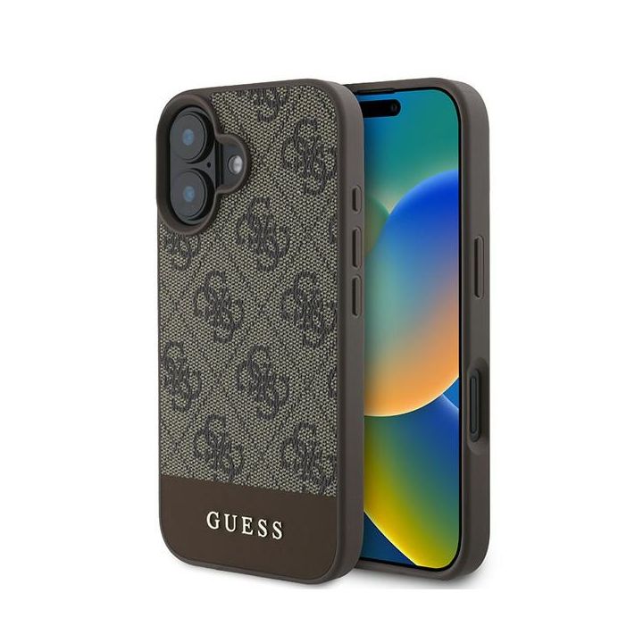 Guess GUHCP16MG4GLBR iPhone 16 Plus 6.7" brązowy/brown hardcase 4G Bottom Stripe na NearMe.pl