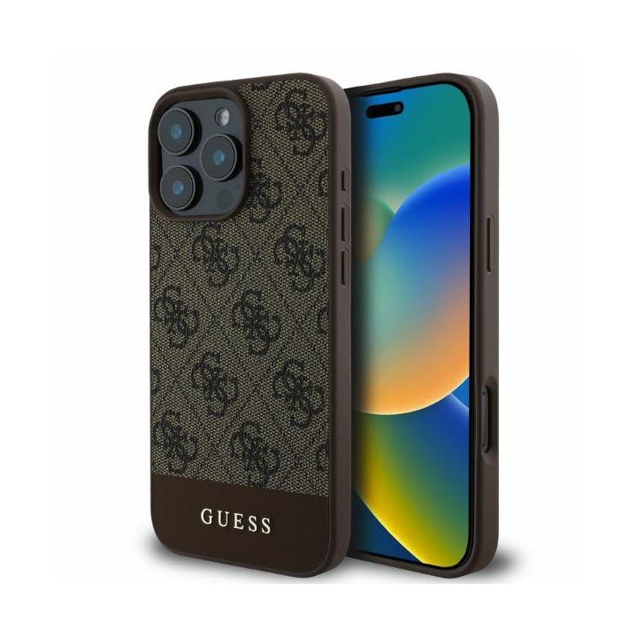 Guess GUHCP16XG4GLBR iPhone 16 Pro Max6.9" brązowy/brown hardcase 4G Bottom Stripe na NearMe.pl