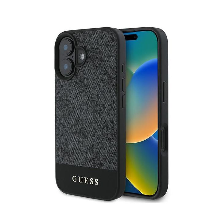 Guess GUHCP16MG4GLGR iPhone 16 Plus 6.7" szary/grey hardcase 4G Bottom Stripe na NearMe.pl