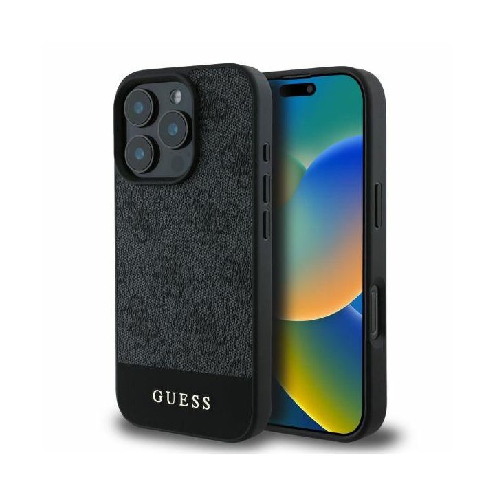 Guess GUHCP16LG4GLGR iPhone 16 Pro 6.3" szary/grey hardcase 4G Bottom Stripe na NearMe.pl