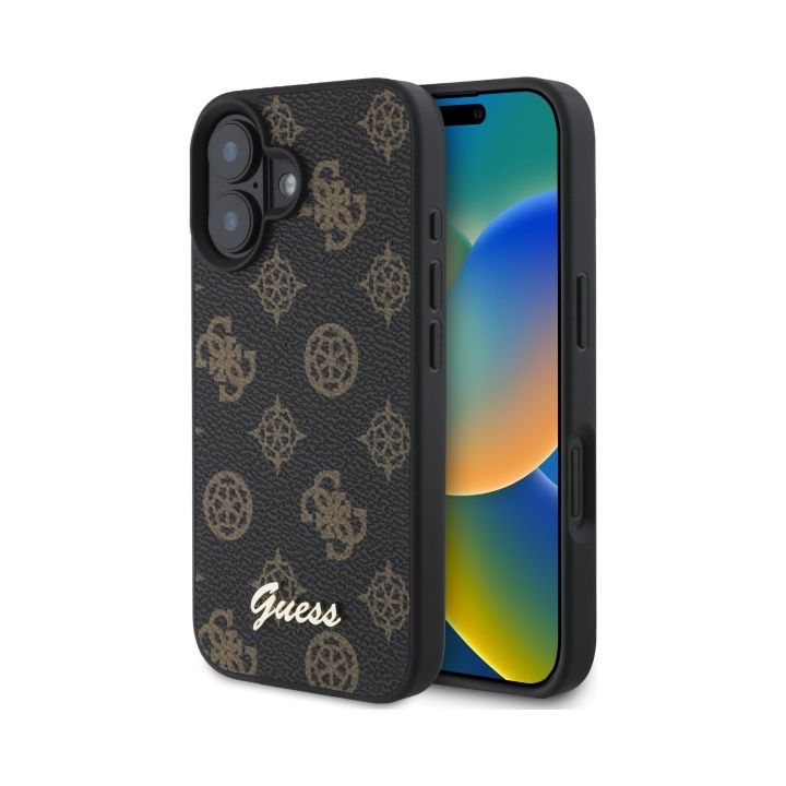 Guess GUHMP16SPGPYSK iPhone 16 6.1" czarny/black hardcase Peony Script MagSafe na NearMe.pl
