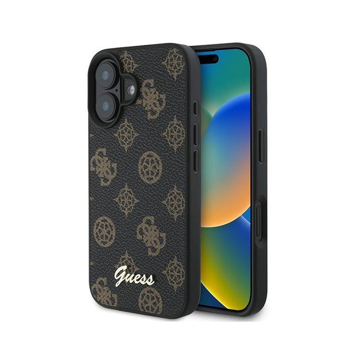Guess GUHMP16MPGPYSK iPhone 16 Plus 6.7" czarny/black hardcase PU Peony Script MagSafe na NearMe.pl