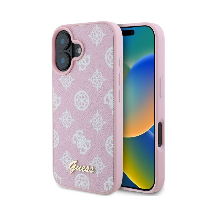 Guess GUHMP16SPGPYSP iPhone 16 6.1" różowy/pink hardcase Peony Script MagSafe na NearMe.pl