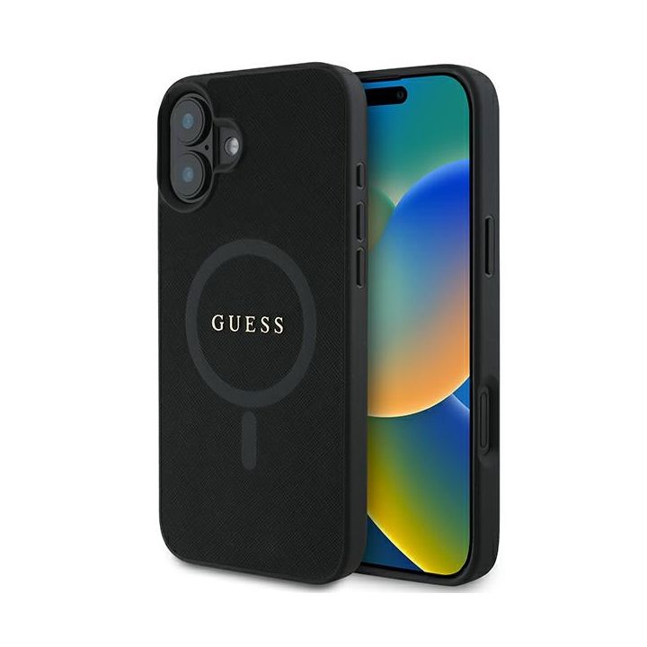 Guess GUHMP16MPSAHMCK iPhone 16 Plus6.7" czarny/black hardcase Saffiano Classic Logo MagSafe na NearMe.pl