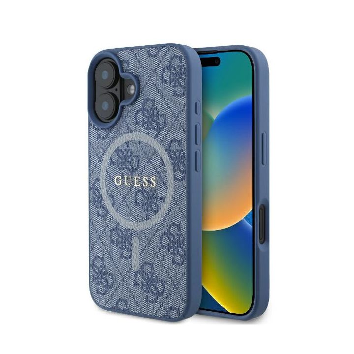 Guess GUHMP16SG4GFRB iPhone 16 niebieski/blue hardcase 4G Ring Classic Logo MagSafe na NearMe.pl