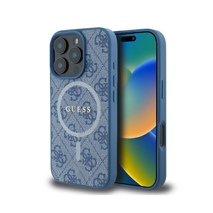 Guess GUHMP16XG4GFRB iPhone 16 Pro Max6.9" niebieski/blue hardcase 4G Ring Classic Logo MagSafe na NearMe.pl