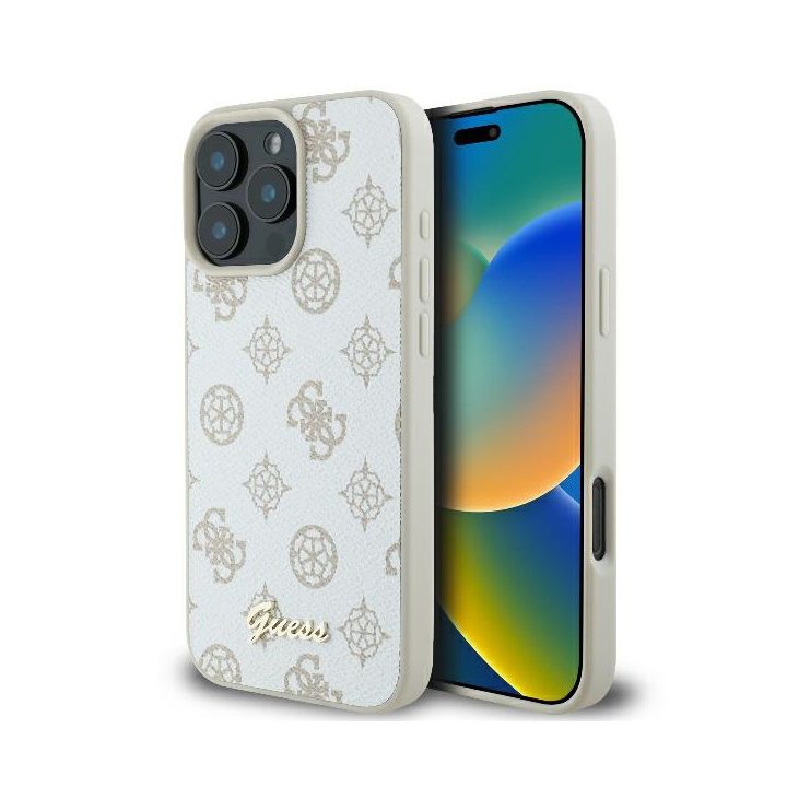 Guess GUHMP16XPGPYSH iPhone 16 Pro Max6.9" biały/white hardcase Peony Script Logo MagSafe na NearMe.pl