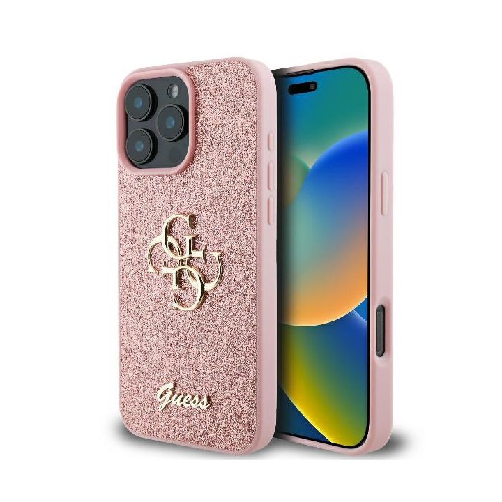 Guess GUHCP16LHG4SGP iPhone 16 Pro 6.3" różowy/pink hardcase Fixed Glitter Big 4G na NearMe.pl