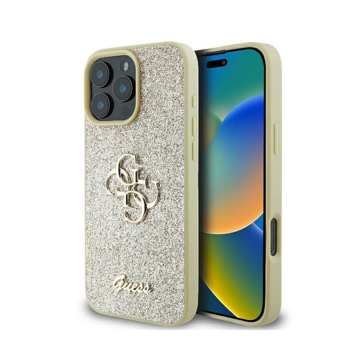 Guess GUHCP16LHG4SGD iPhone 16 Pro złoty/gold hardcase Fixed Glitter Big 4G na NearMe.pl
