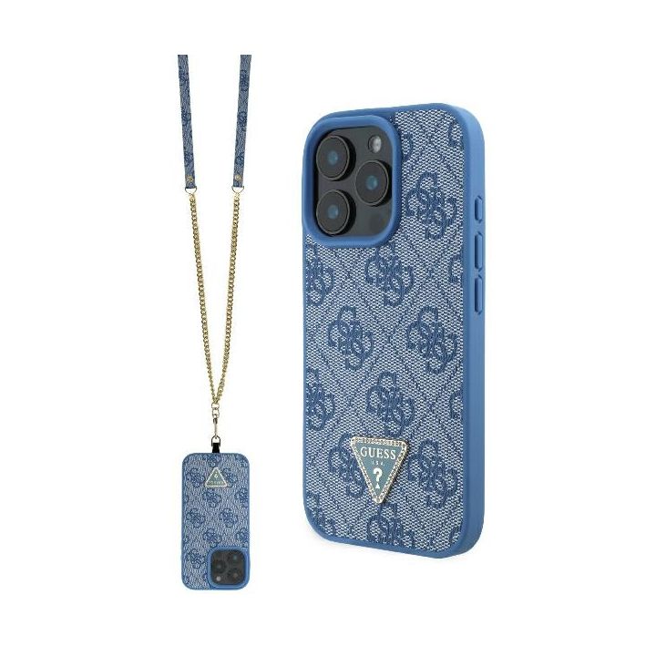 Guess GUHCP16XP4TDSCPB iPhone 16 Pro Max6.9" niebieski/blue hardcase Leather Metal Logo Strass Crossbody na NearMe.pl