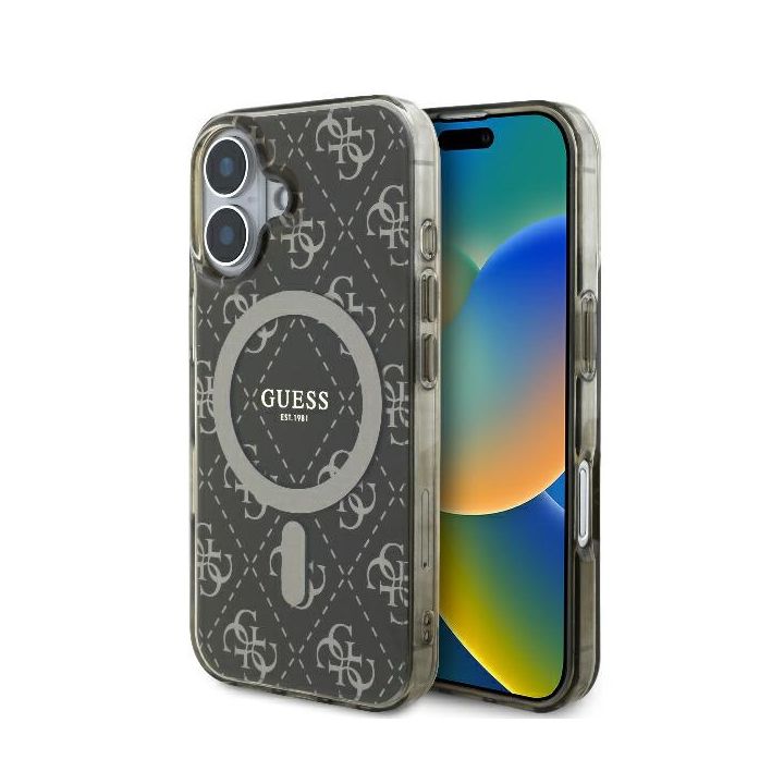 Guess GUHMP16SH4DTEW iPhone 16 6.1" brązowy/brown hardcase IML 4G Background MagSafe na NearMe.pl