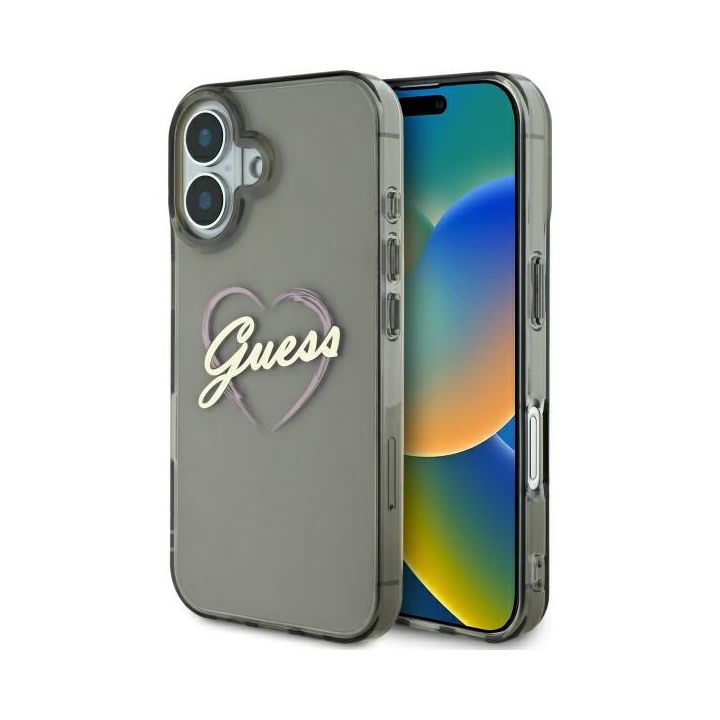Guess GUHCP16SHCHGSPK iPhone 16 6.1" czarny/black hardcase IML Heart na NearMe.pl