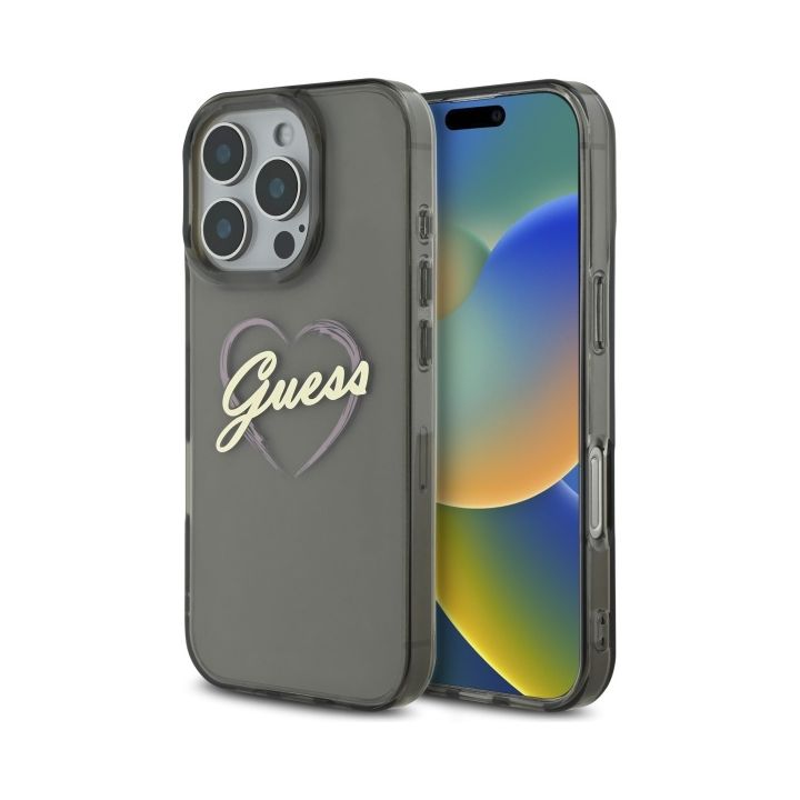 Guess GUHCP16LHCHGSPK iPhone 16 Pro 6.3" czarny/black hardcase IML Heart na NearMe.pl