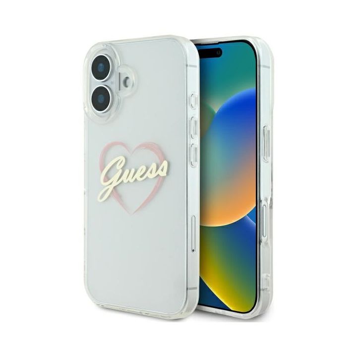 Guess GUHCP16SHCHGSPT iPhone 16 6.1" przeźroczysty/transparent hardcase IML Heart na NearMe.pl
