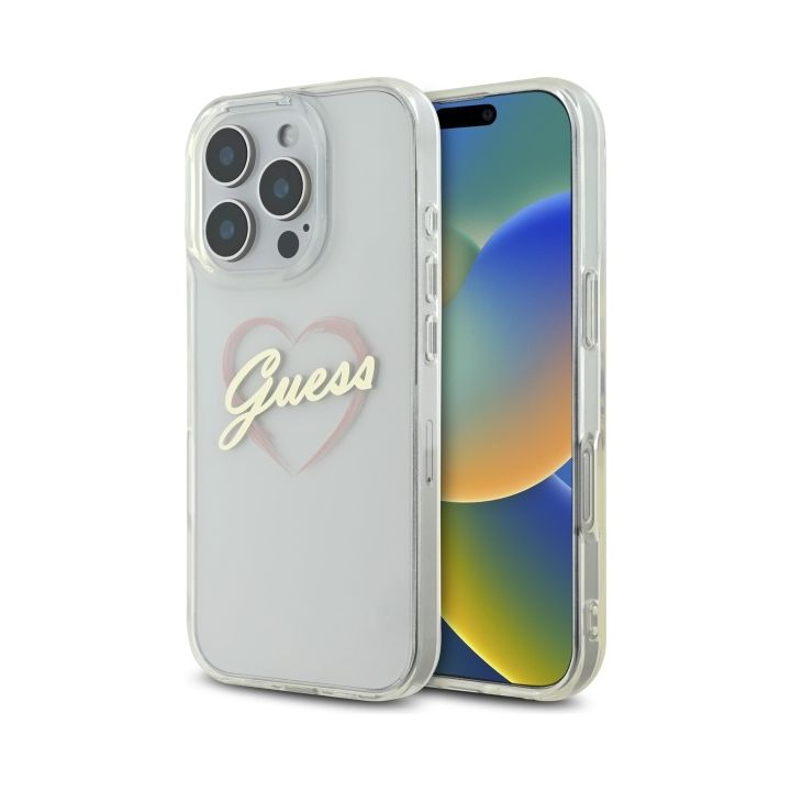 Guess GUHCP16XHCHGSPT iPhone 16 Pro Max 6.9" przeźroczysty/transparent hardcase IML Heart na NearMe.pl