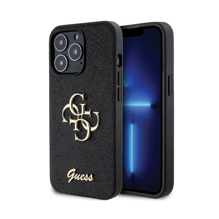 Guess GUHCP13LHG4SGK iPhone 13 Pro / 13 6.1" czarny/black hardcase Glitter Script Big 4G na NearMe.pl