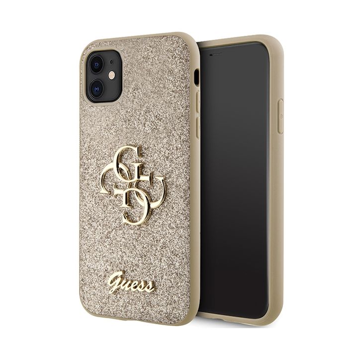 Guess GUHCN61HG4SGD iPhone 11 / Xr 6.1" złoty/gold hardcase Glitter Script Big 4G na NearMe.pl