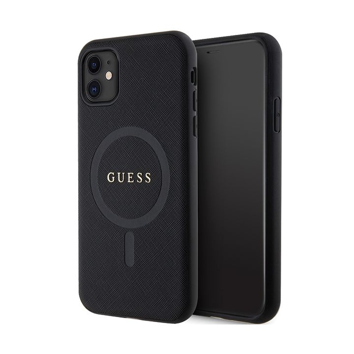 Guess GUHMN61PSAHMCK iPhone 11 / Xr 6.1" czarny/black hardcase Saffiano MagSafe na NearMe.pl