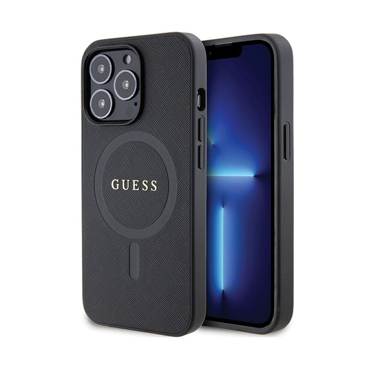 Guess GUHMP13LPSAHMCK iPhone 13 Pro / 13 6.1" czarny/black hardcase Saffiano MagSafe na NearMe.pl