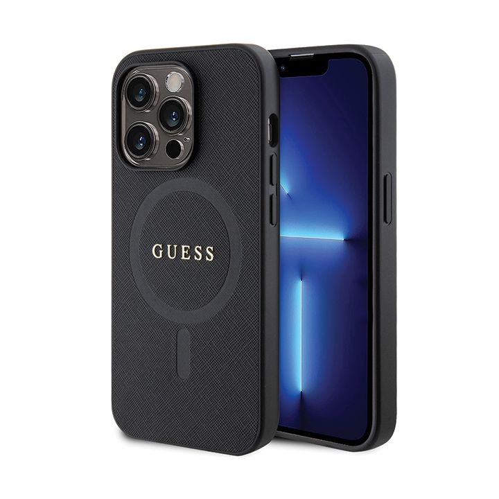 Guess GUHMP14XPSAHMCK iPhone 14 Pro Max 6.7" czarny/black hardcase Saffiano MagSafe na NearMe.pl