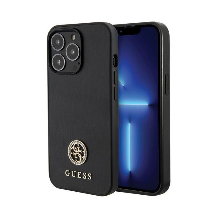 Guess GUHCP13LPS4DGPK iPhone 13 Pro 6.1" czarny/black hardcase Strass Metal Logo na NearMe.pl