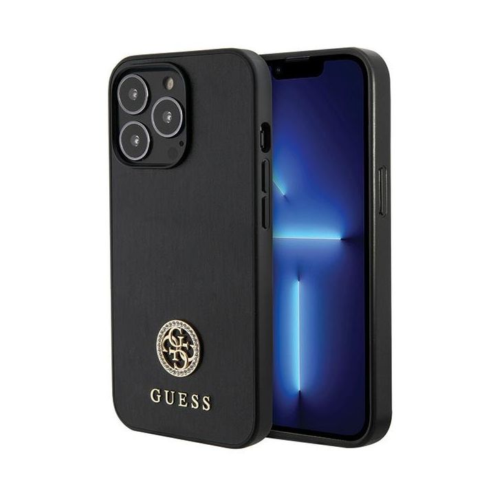 Guess GUHCP13XPS4DGPK iPhone 13 Pro Max 6.7" czarny/black hardcase Strass Metal Logo na NearMe.pl
