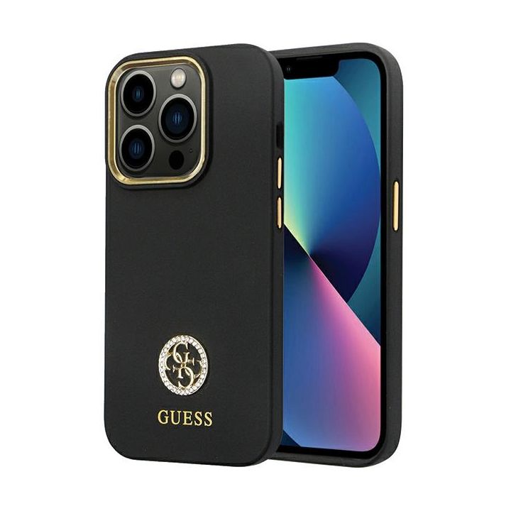 Guess GUHCP14LM4DGPK iPhone 14 Pro 6.1"czarny/black hardcase Silicone Logo Strass 4G na NearMe.pl