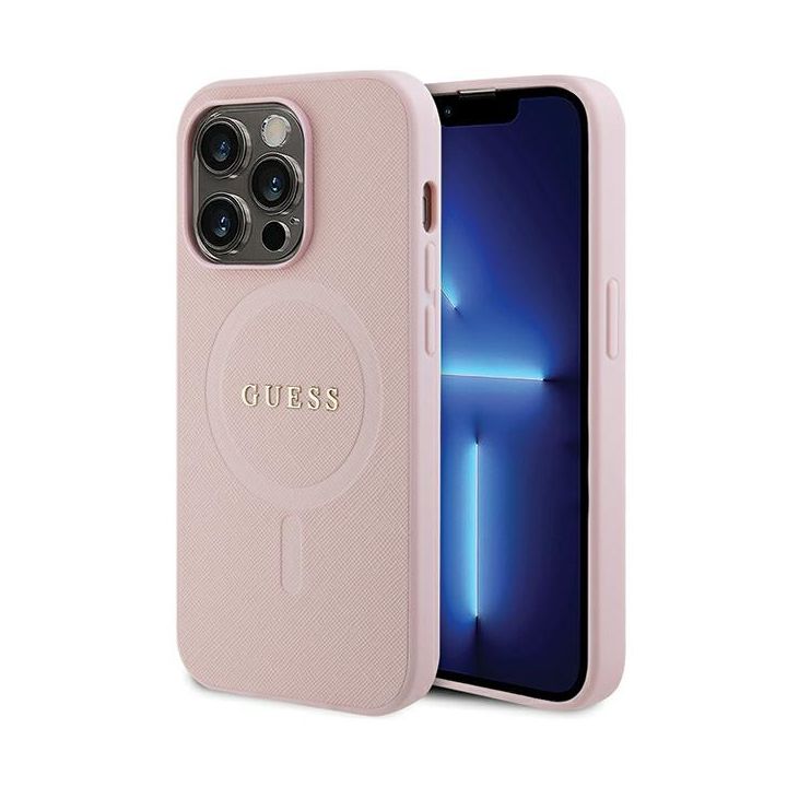 Guess GUHMP13XPSAHMCP iPhone 13 Pro Max 6,7" różowy/pink hardcase Saffiano MagSafe na NearMe.pl