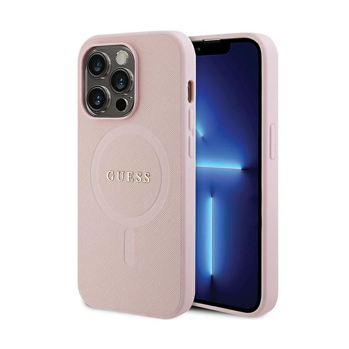 Guess GUHMP14XPSAHMCP iPhone 14 Pro Max 6,7" różowy/pink hardcase Saffiano MagSafe na NearMe.pl