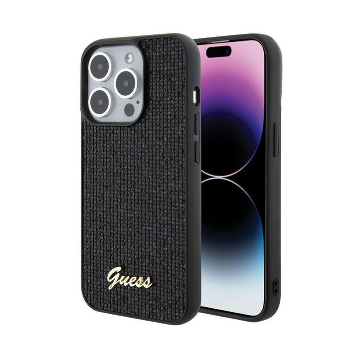 Guess GUHCP15LPMSDGSK iPhone 15 Pro 6.1" czarny/black hardcase Disco Metal Script na NearMe.pl