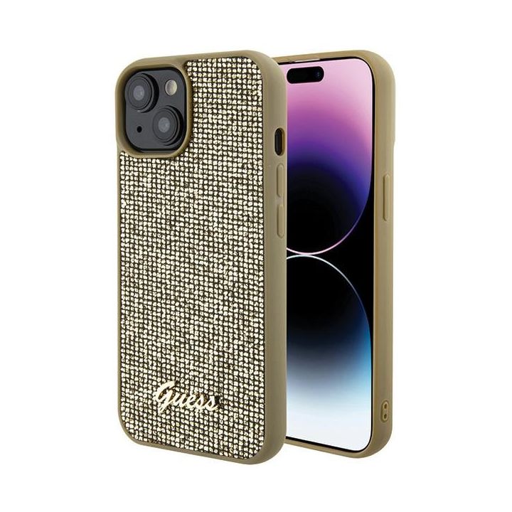 Guess GUHCP15SPMSDGSD iPhone 15 / 14 / 13 6.1" złoty/gold hardcase Disco Metal Script na NearMe.pl