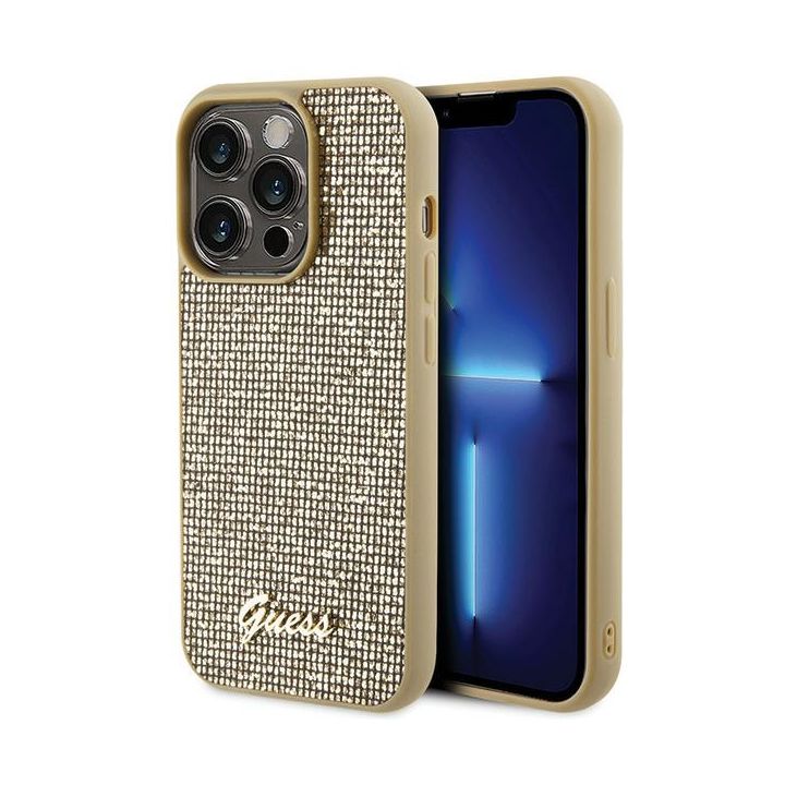 Guess GUHCP15LPMSDGSD iPhone 15 Pro 6.1" złoty/gold hardcase Disco Metal Script na NearMe.pl