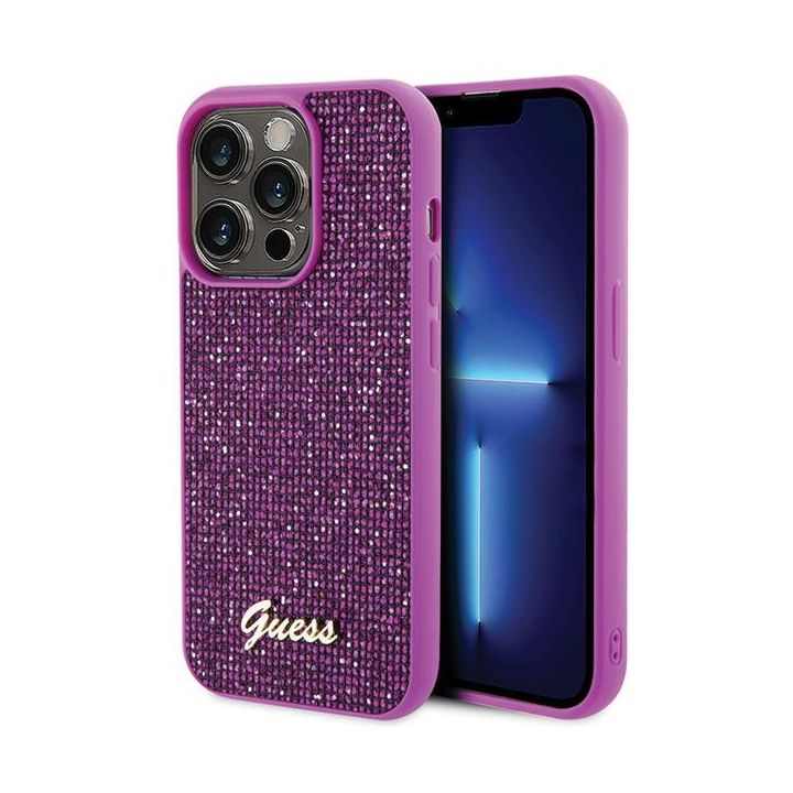 Guess GUHCP15LPMSDGSF iPhone 15 Pro 6.1" fuksja/fuschia hardcase Disco Metal Script na NearMe.pl