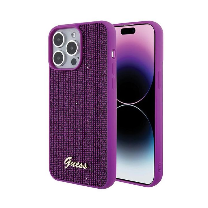 Guess GUHCP15XPMSDGSF iPhone 15 Pro Max 6.7" fuksja/fuschia hardcase Disco Metal Script na NearMe.pl