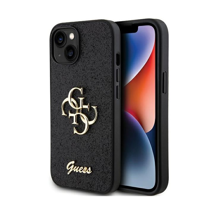 Guess GUHCP15MHG4SGK iPhone 15 Plus / 14 Plus 6.7" czarny/black hardcase Glitter Script Big 4G na NearMe.pl