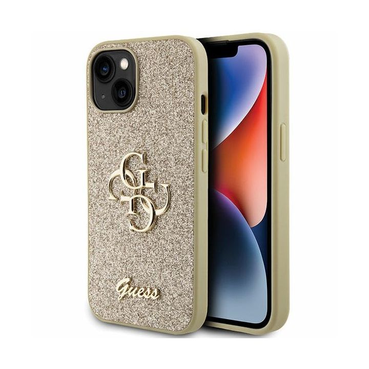Guess GUHCP15MHG4SGD iPhone 15 Plus / 14 Plus 6.7" złoty/gold hardcase Glitter Script Big 4G na NearMe.pl