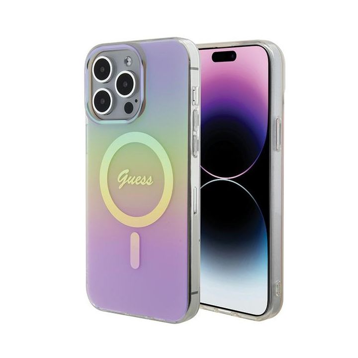 Guess GUHMP15LHITSP iPhone 15 Pro 6.1" różowy/pink hardcase IML Iridescent MagSafe na NearMe.pl