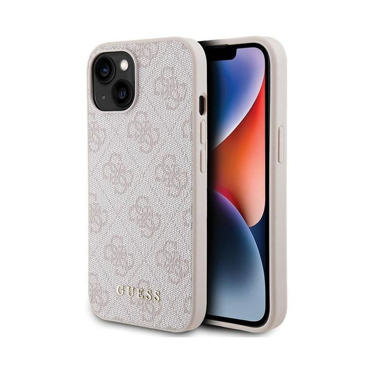 Guess GUHCP15SG4GFPI iPhone 15 / 14 / 136.1" różowy/pink hard case 4G Metal Gold Logo na NearMe.pl