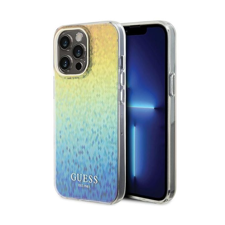 Guess GUHCP15XHDECMI iPhone 15 Pro Max 6.7" wielokolorowy hardcase IML Faceted Mirror Disco Iridescent na NearMe.pl