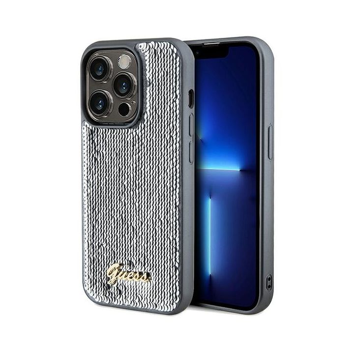 Guess GUHCP14LPSFDGSS iPhone 14 Pro 6.1" srebrny/silver hardcase Sequin Script Metal na NearMe.pl