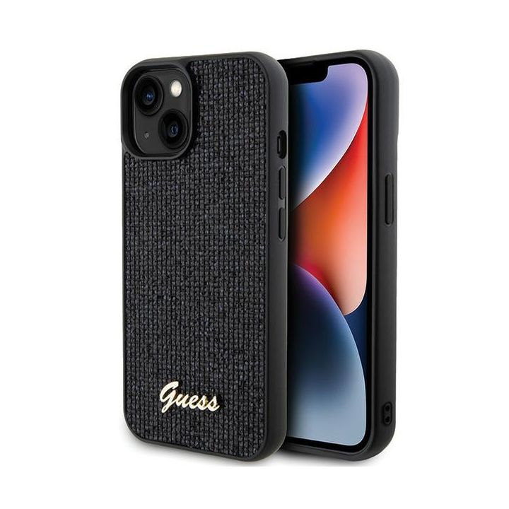 Guess GUHCP14SPMSDGSK iPhone 14 / 15 /13 6.1" czarny/black hardcase Disco Metal Script na NearMe.pl