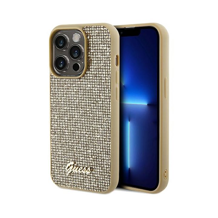 Guess GUHCP14LPMSDGSD iPhone 14 Pro 6.1" złoty/gold hardcase Disco Metal Script na NearMe.pl