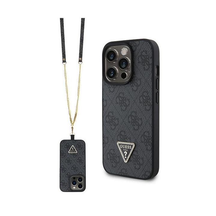 Guess GUHCP15XP4TDSCPK iPhone 15 Pro Max 6.7" czarny/black hardcase Crossbody 4G Metal Logo na NearMe.pl