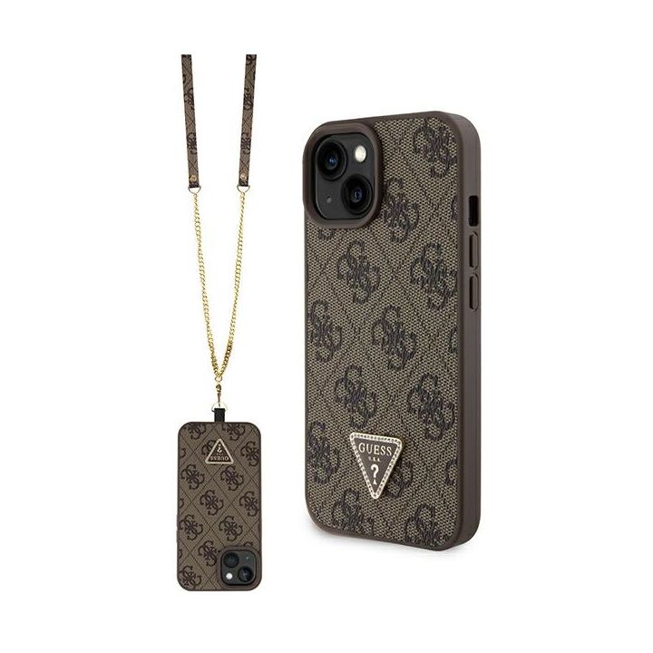 Guess GUHCP15SP4TDSCPW iPhone 15 / 14 /13 6.1" brązowy/brown hardcase Crossbody 4G Metal Logo na NearMe.pl