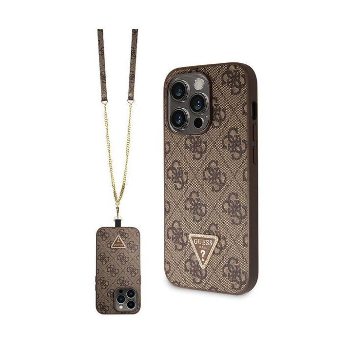 Guess GUHCP15XP4TDSCPW iPhone 15 Pro Max 6.7" brązowy/brown hardcase Crossbody 4G Metal Logo na NearMe.pl