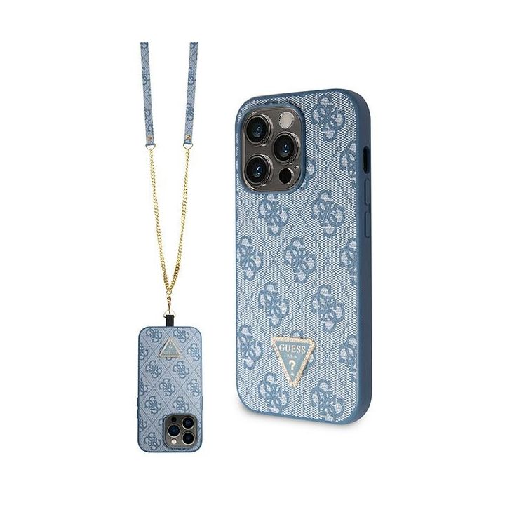 Guess GUHCP14XP4TDSCPB iPhone 14 Pro Max 6.7" niebieski/blue hardcase Crossbody 4G Metal Logo na NearMe.pl