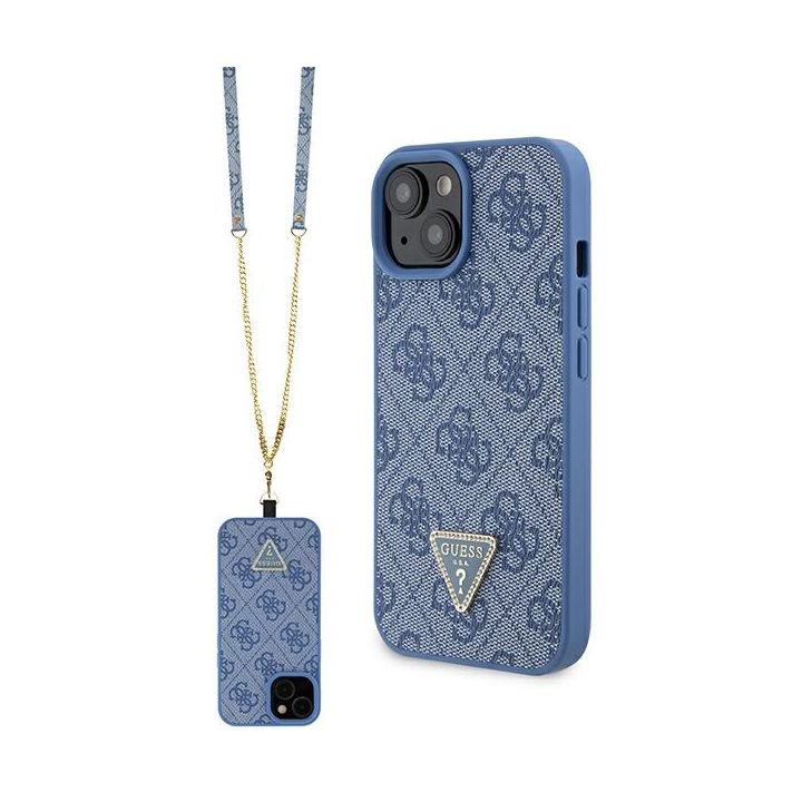 Guess GUHCP15SP4TDSCPB iPhone 15 / 14 / 13 6.1" niebieski/blue hardcase Crossbody 4G Metal Logo na NearMe.pl