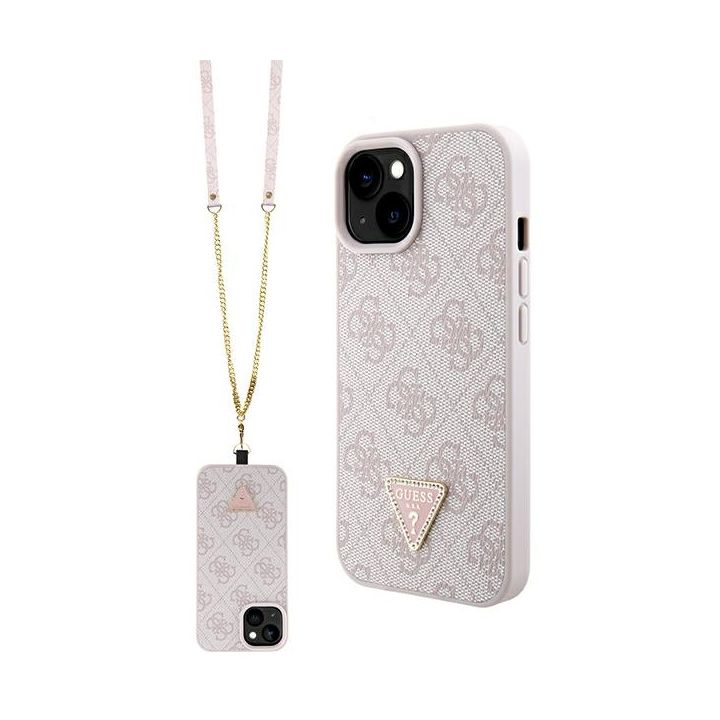 Guess GUHCP15MP4TDSCPP iPhone 15 Plus / 14 Plus 6.7" różowy/pink hardcase Crossbody 4G Metal Logo na NearMe.pl