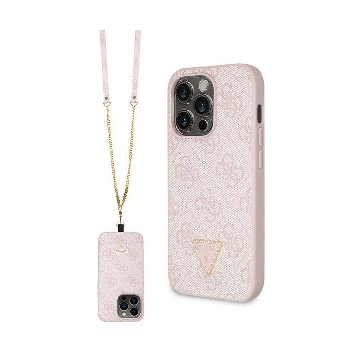Guess GUHCP15XP4TDSCPP iPhone 15 Pro Max 6.7" różowy/pink hardcase Crossbody 4G Metal Logo na NearMe.pl