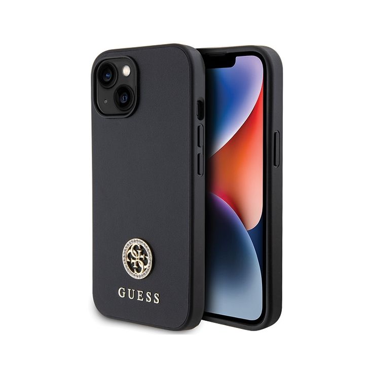 Guess GUHCP15MPS4DGPK iPhone 15 Plus / 14 Plus 6.7" czarny/black hardcase Strass Metal Logo na NearMe.pl